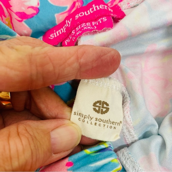 Simply Southern Leggings Tropic Floral Colorful Womens Plus Size L-XXL Soft - Picture 6 of 10